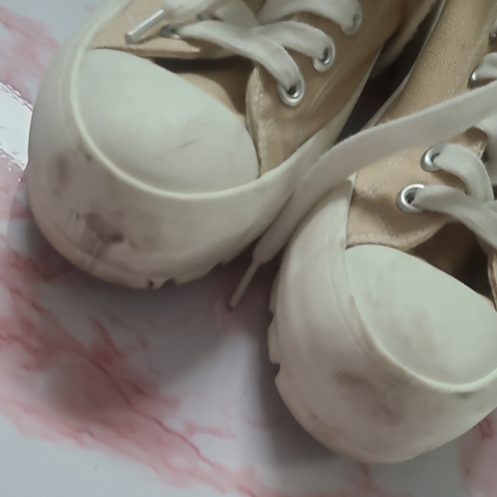 Sincerely Jules Vasco Tan Canvas Platform Sneakers Sz 6.5M - Picture 3 of 6